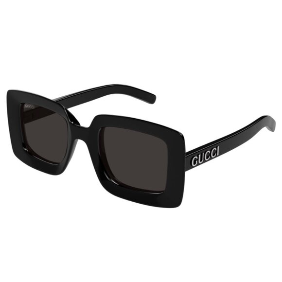 NEW GUCCI SQUARE BLACK WOMEN SUNGLASSES - Picture 1 of 3